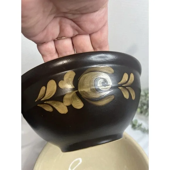 Vintage Set Of 2 Denby  Bakewell 2pt +4pt Stoneware Mixing Bowl Brown England - Picture 10 of 11